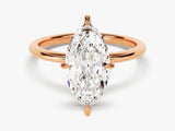 Marquise diamond engagement ring in rose gold setting