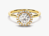 Cushion Shaped Halo Moissanite Engagement Ring (1.00 CT)