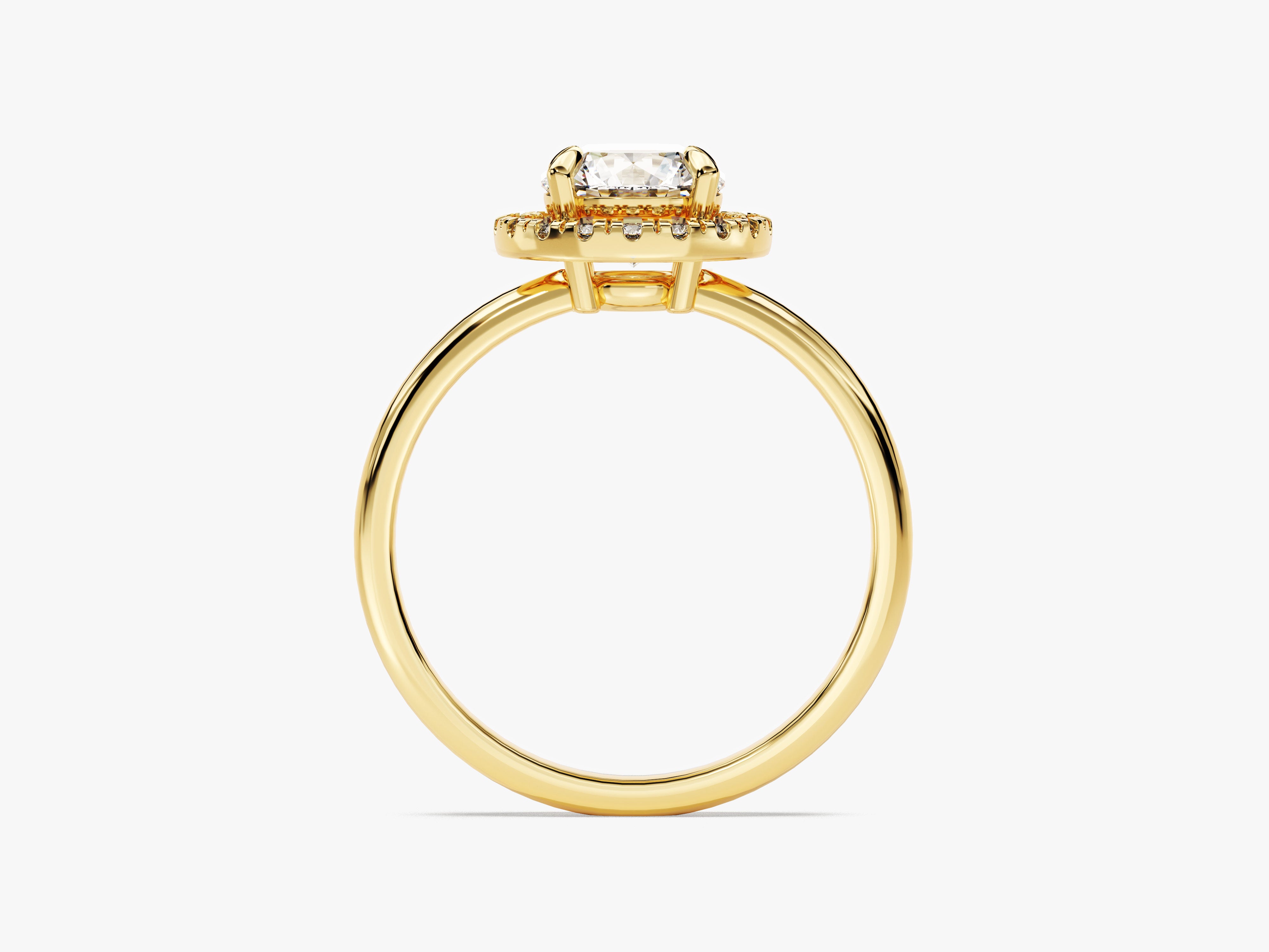 Round Halo Moissanite Engagement Ring (1.00 CT)