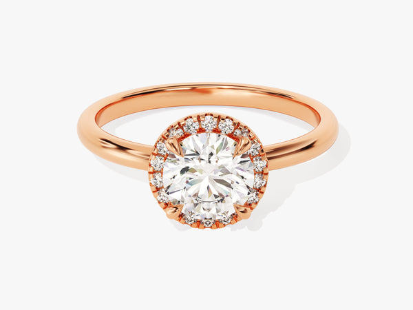 Rose gold oval halo diamond engagement ring