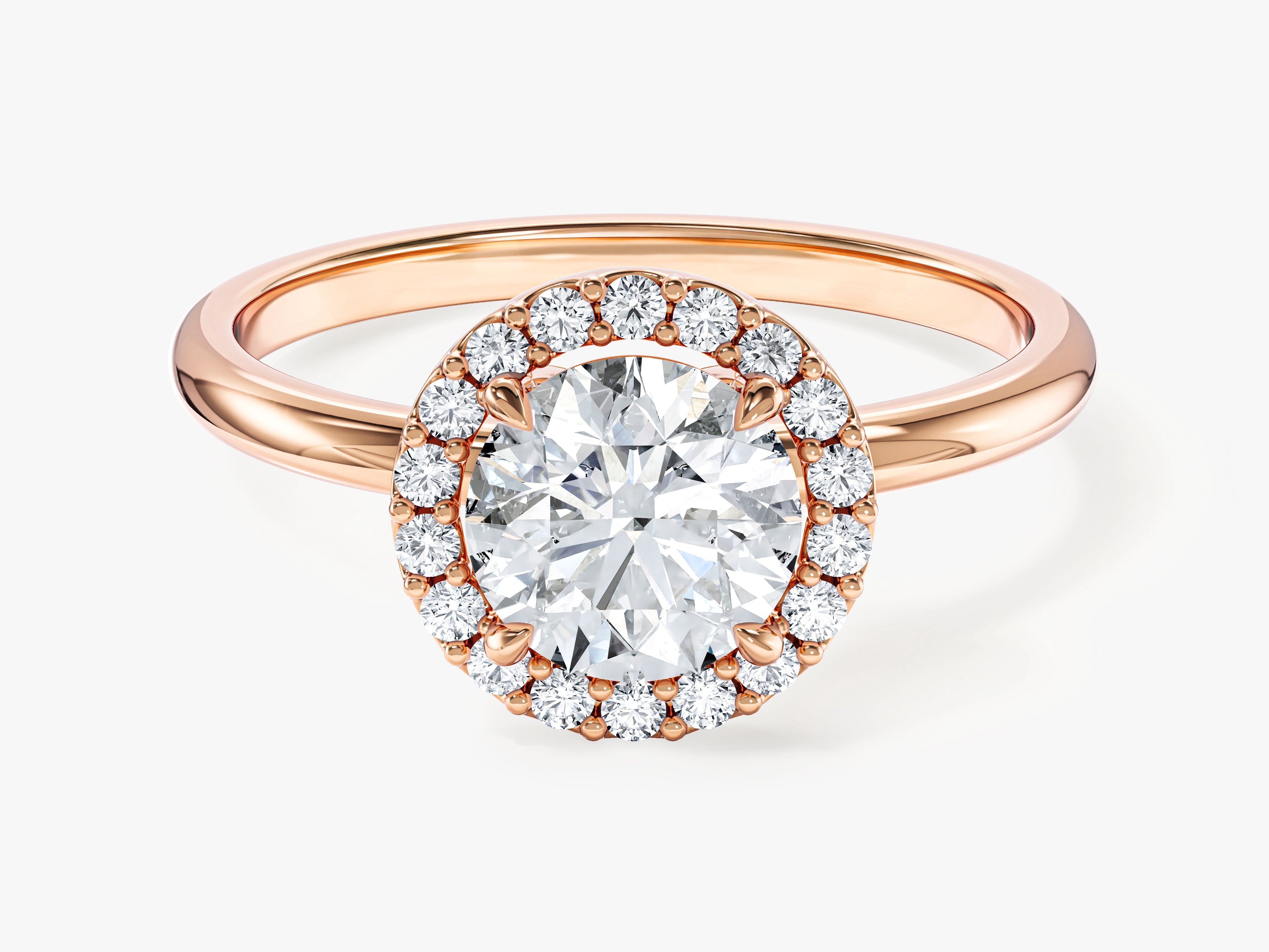 Round Halo Moissanite Engagement Ring (1.00 CT)