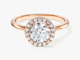 Runder Verlobungsring mit Halo-Fassung und im Labor gezüchtetem Diamanten (1,00 ct)