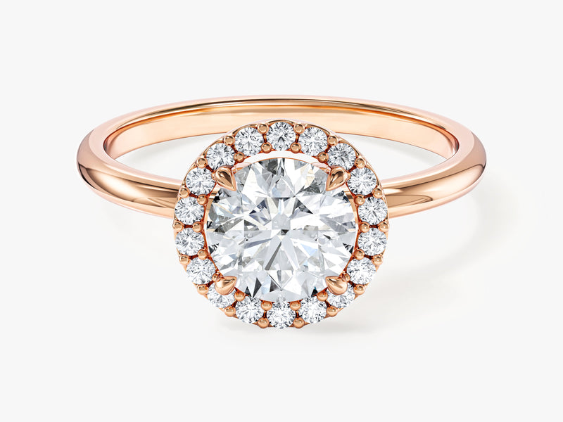 Round Halo Moissanite Engagement Ring (1.00 CT)