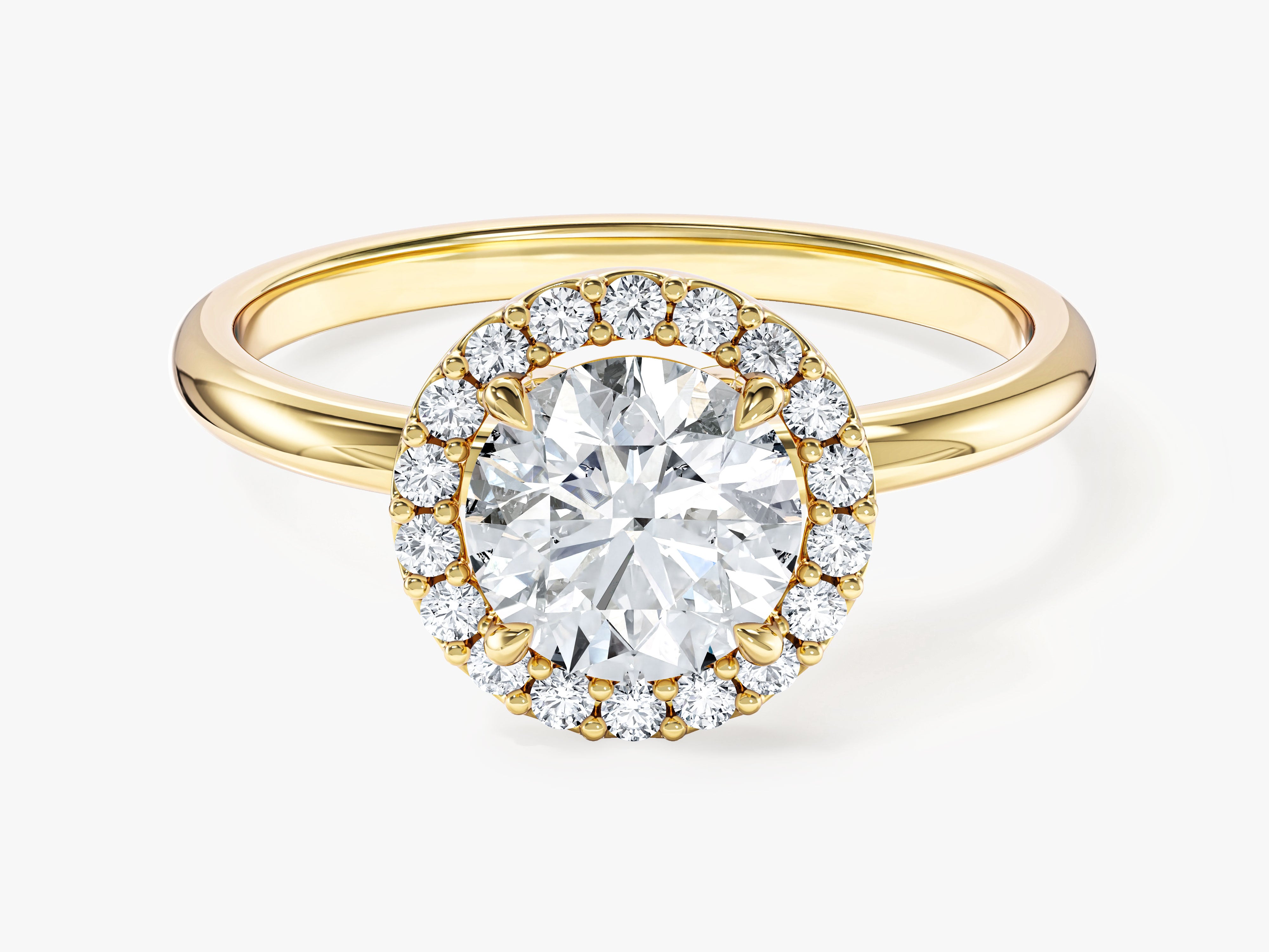 Round Halo Lab Grown Diamond Engagement Ring (1.00 CT)