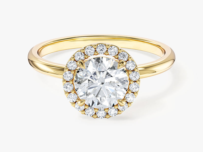 Round Halo Lab Grown Diamond Engagement Ring (1.00 CT)