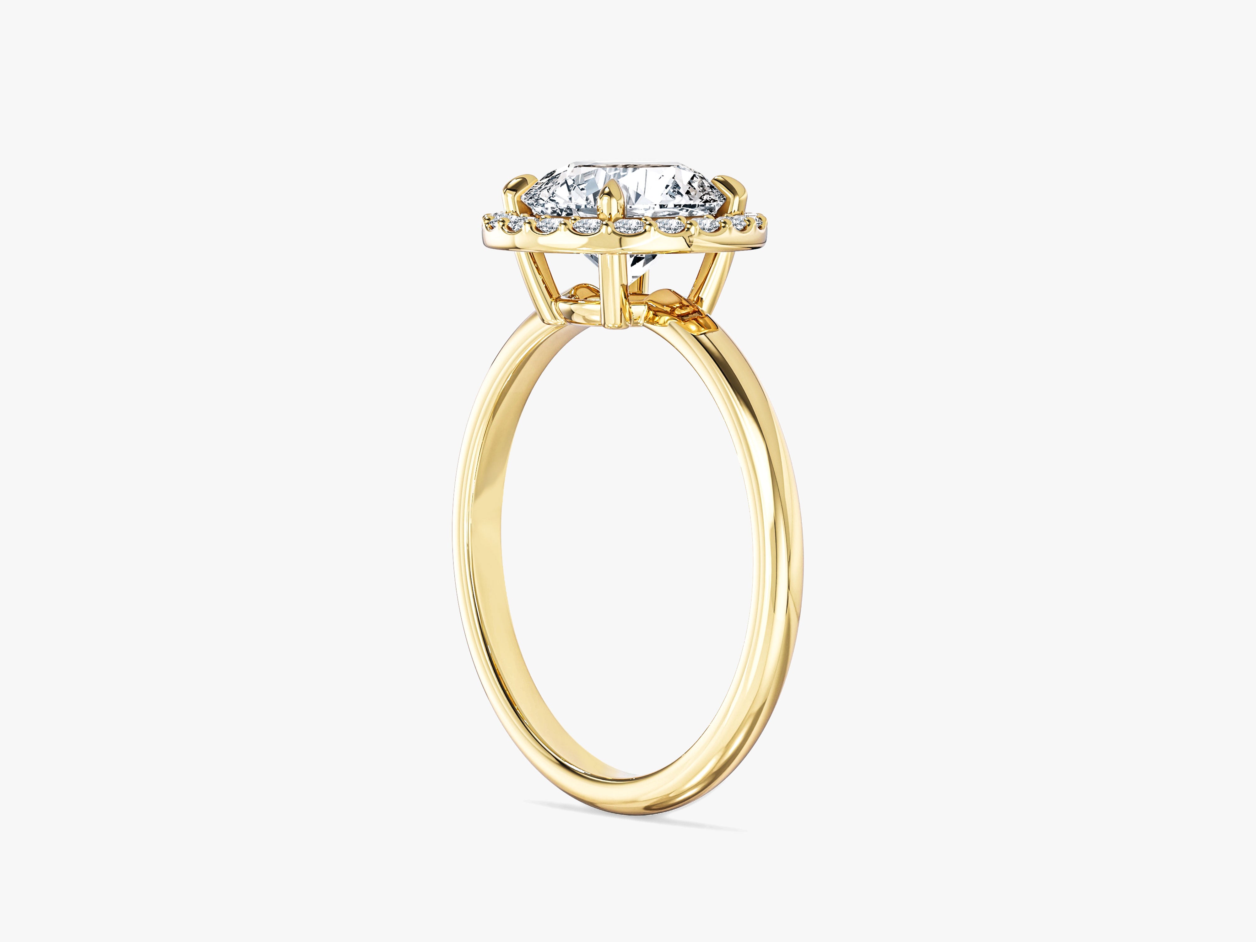 Runder Verlobungsring mit Halo-Fassung und im Labor gezüchtetem Diamanten (1,50 ct)