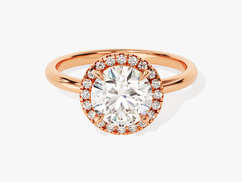 Round Halo Moissanite Engagement Ring (1.50 CT)