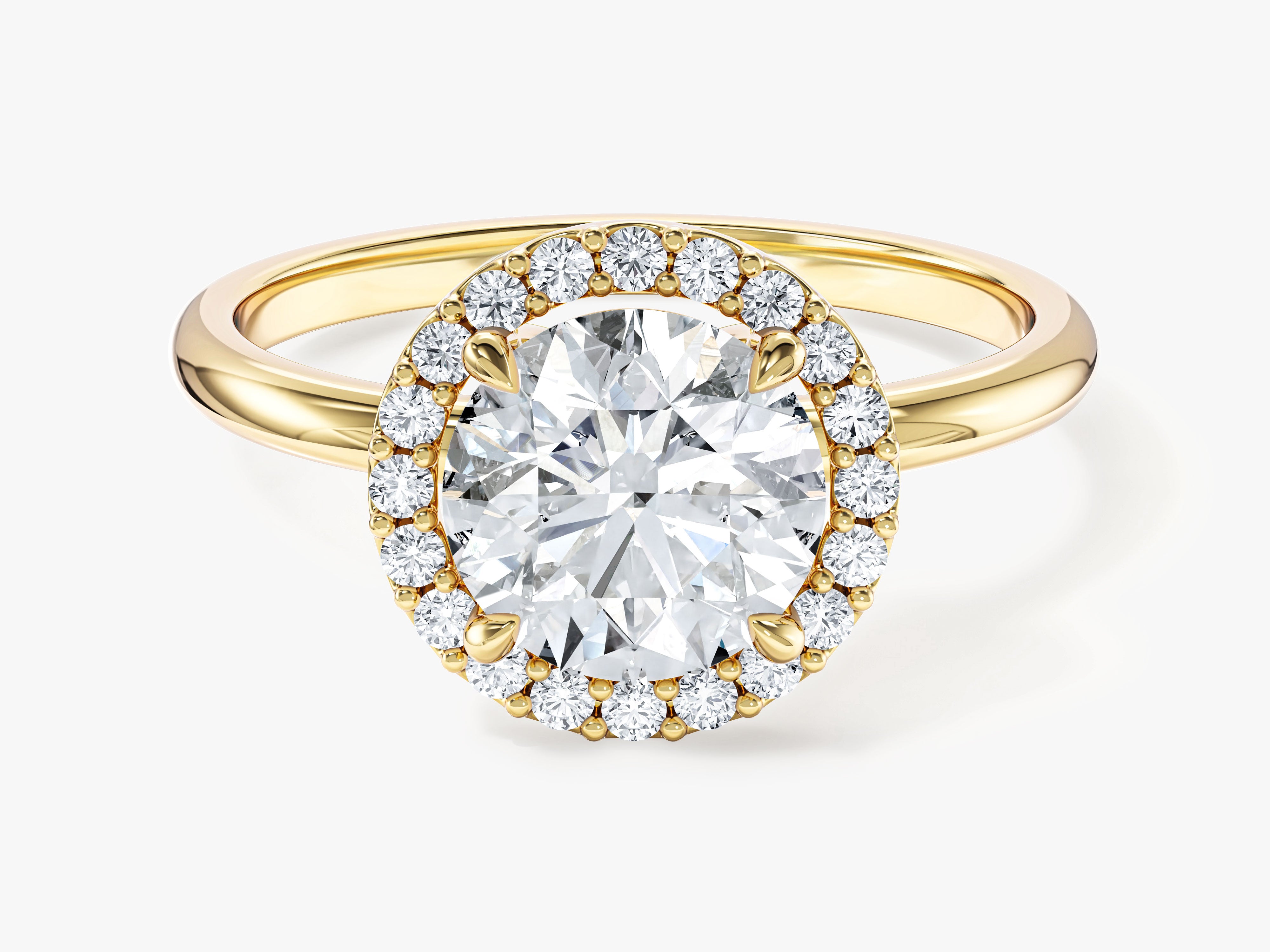 Round Halo Lab Grown Diamond Engagement Ring (1.50 CT)