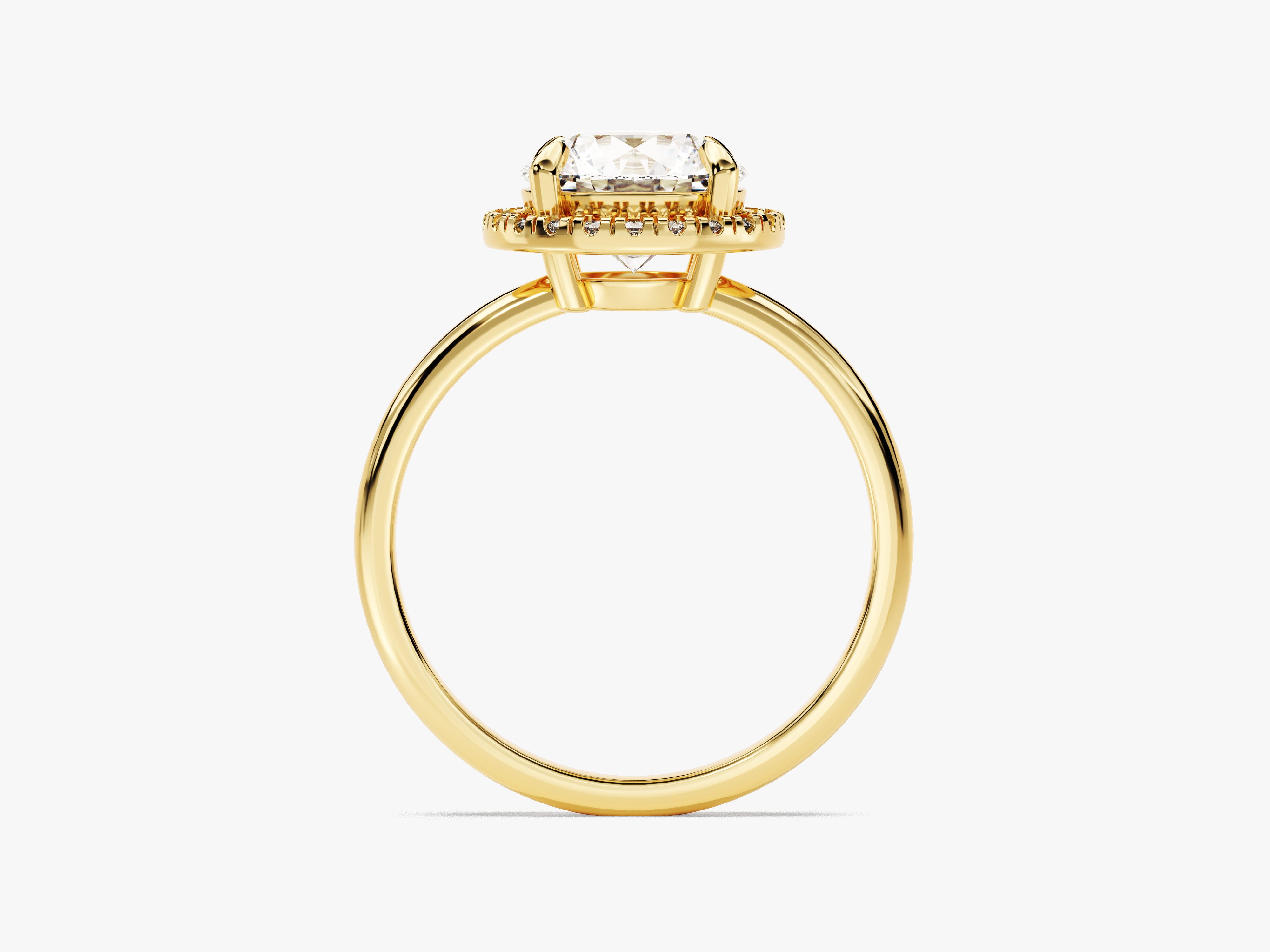 Round Halo Moissanite Engagement Ring (2.00 CT)