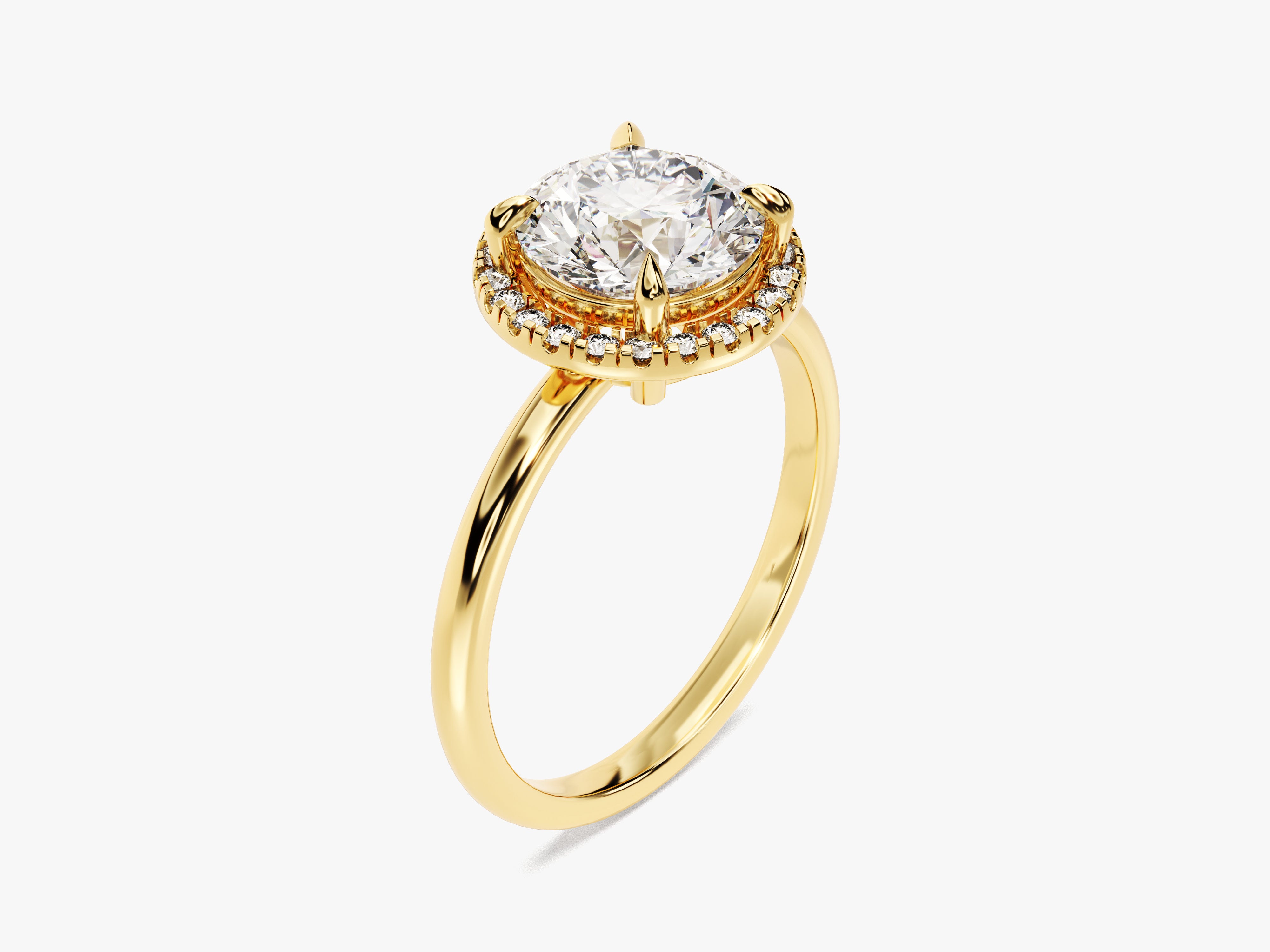 Gold diamond halo engagement ring jewelry