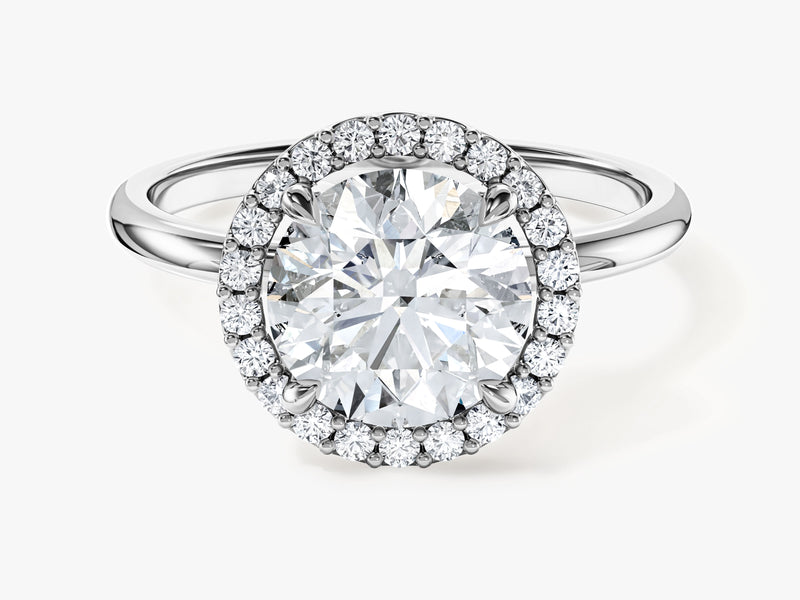 Round Halo Moissanite Engagement Ring (2.00 CT)