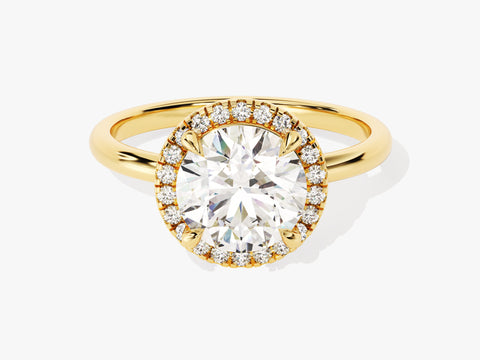 Round Halo Moissanite Engagement Ring (2.00 CT)