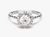 Twisted Halo Diamond Engagement Ring (1.00 CT)