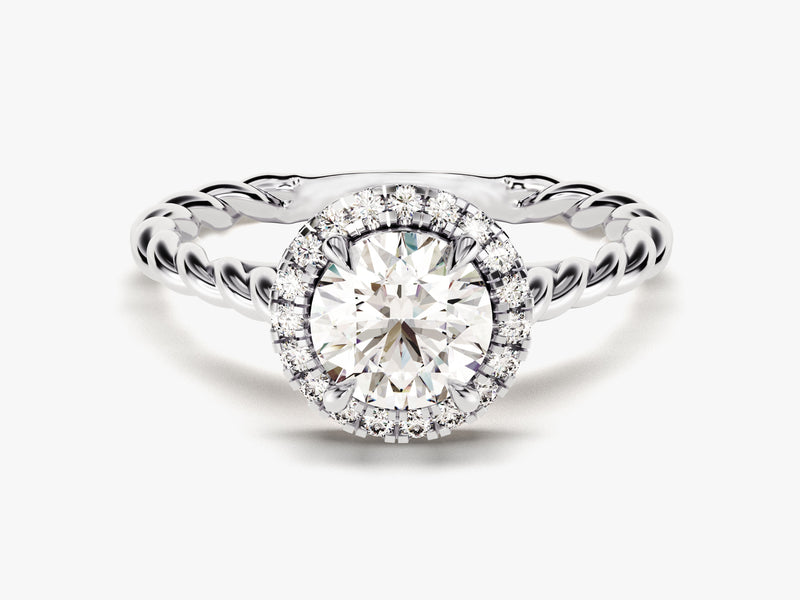 Twisted Halo Diamond Engagement Ring (1.00 CT)