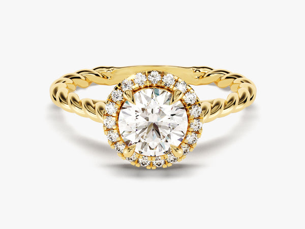 Twisted Halo Diamond Engagement Ring (1.00 CT)