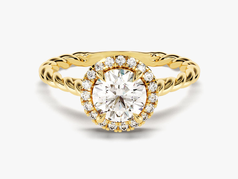 Twisted Halo Diamond Engagement Ring (1.00 CT)