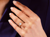 Milgrain Marquise and Round Sidestone Moissanite Engagement Ring (1.00 CT)