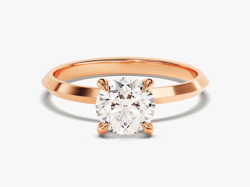 Knife Edge Round Diamond Engagement Ring (1.00 CT)