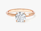 Knife Edge Round Moissanite Engagement Ring (1.00 CT)
