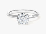 Knife Edge Round Moissanite Engagement Ring (1.00 CT)