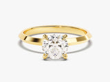 Knife Edge Round Moissanite Engagement Ring (1.00 CT)