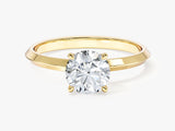 Knife Edge Round Moissanite Engagement Ring (1.00 CT)