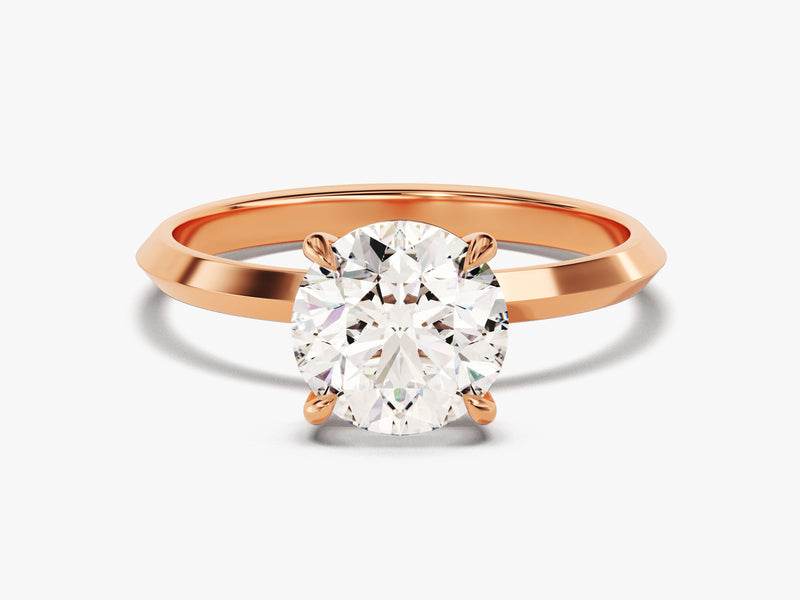 Knife Edge Round Diamond Engagement Ring (1.50 CT)