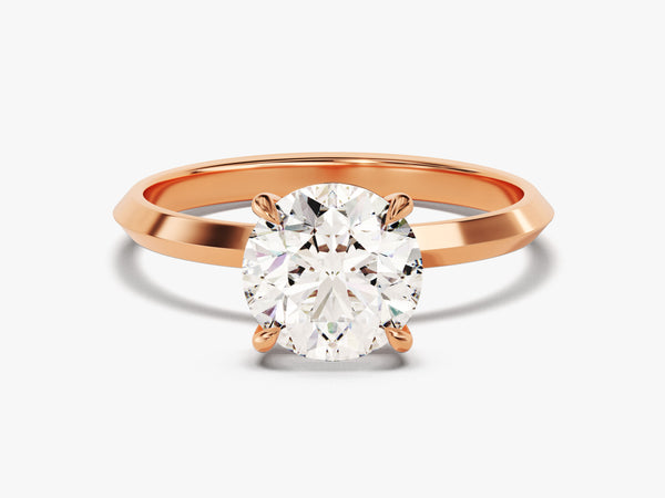 Knife Edge Round Moissanite Engagement Ring (1.50 CT)