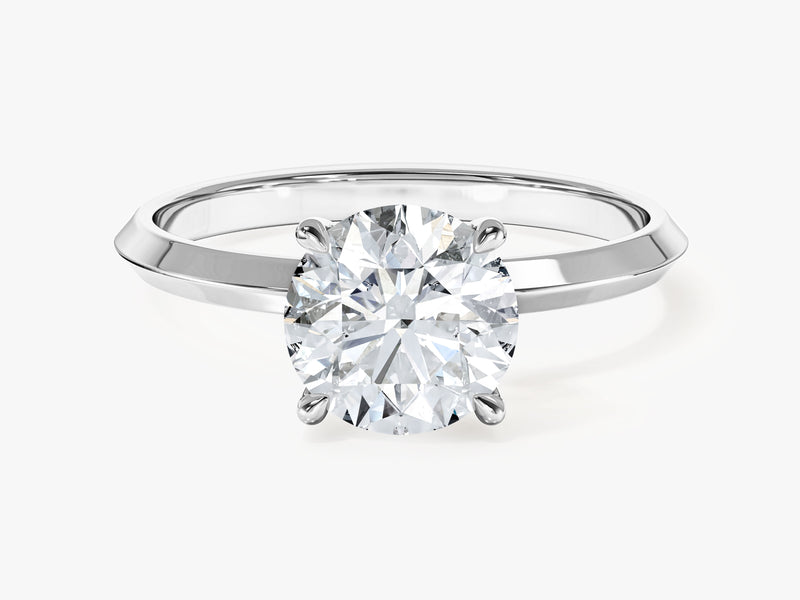 Knife Edge Round Moissanite Engagement Ring (1.50 CT)