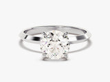 Knife Edge Round Moissanite Engagement Ring (1.50 CT)