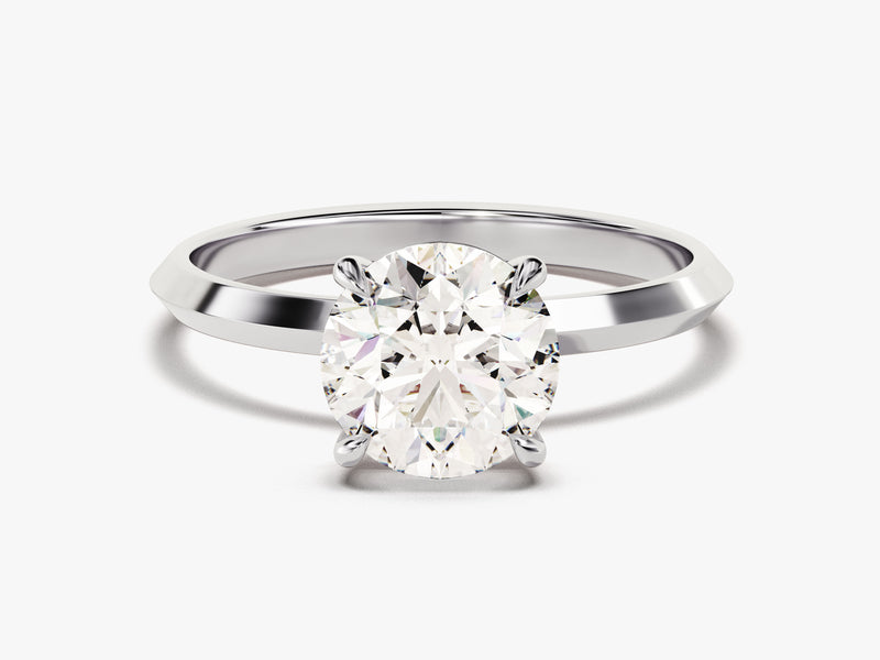 Knife Edge Round Diamond Engagement Ring (1.50 CT)