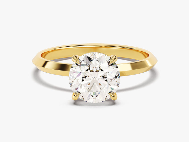 Knife Edge Round Moissanite Engagement Ring (1.50 CT)