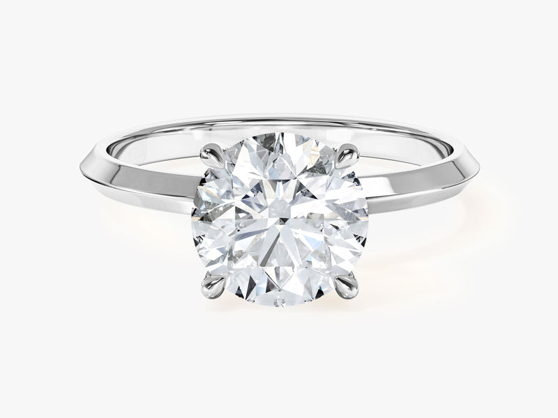 Knife Edge Round Moissanite Engagement Ring (2.00 CT)