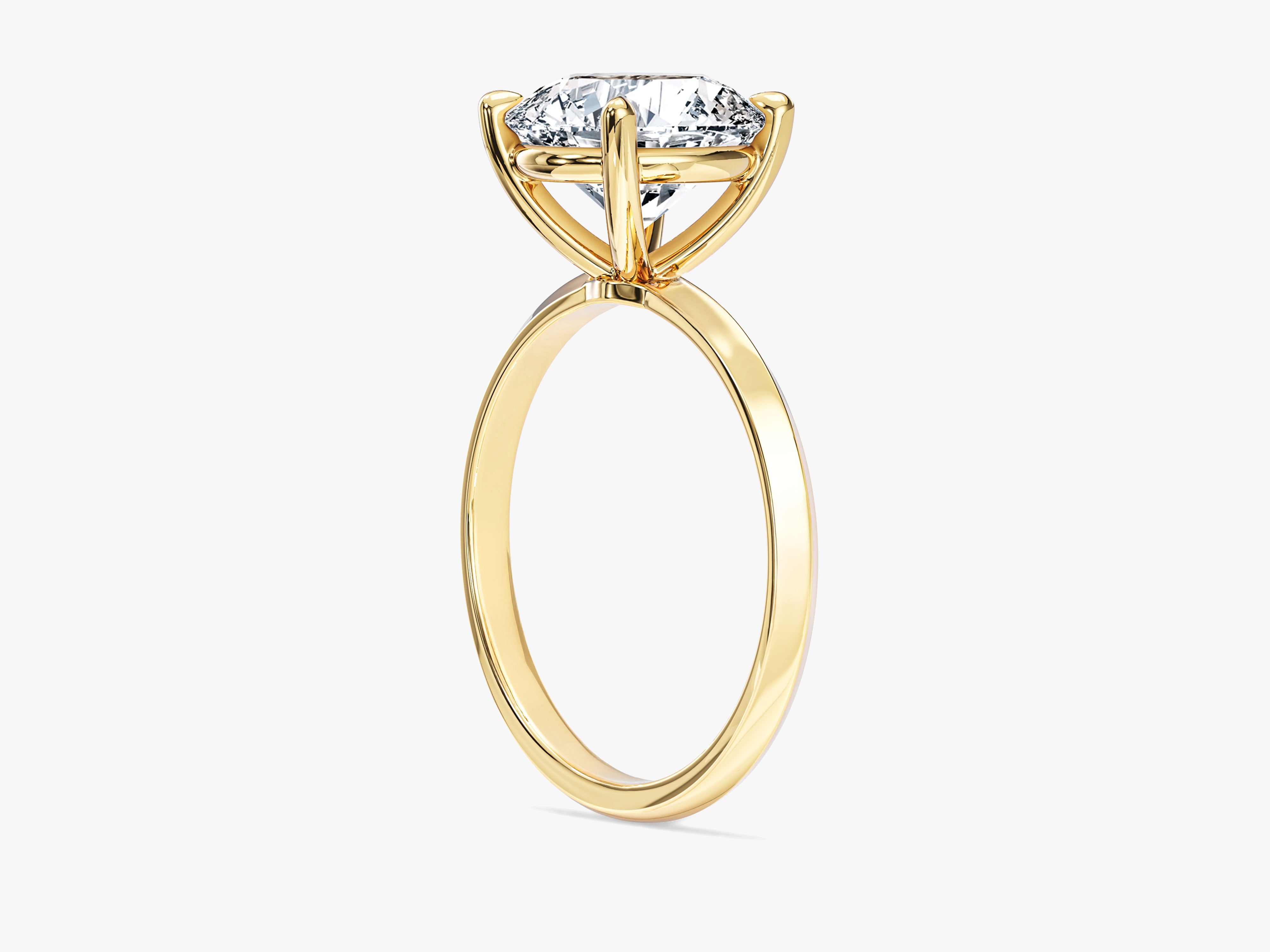 Knife Edge Round Moissanite Engagement Ring (3.00 CT)