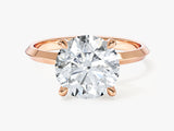 Knife Edge Round Lab Grown Diamond Engagement Ring (3.00 CT)