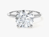 Knife Edge Round Lab Grown Diamond Engagement Ring (3.00 CT)