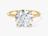Knife Edge Round Lab Grown Diamond Engagement Ring (3.00 CT)