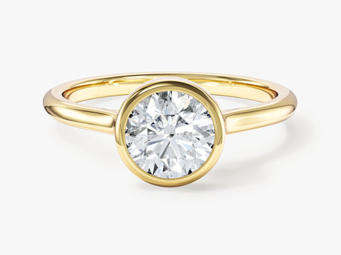 Round Bezel Solitaire Moissanite Engagement Ring (1.00 CT)
