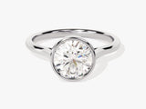 Round Bezel Solitaire Diamond Engagement Ring (1.50 CT)