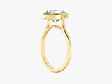 Round Bezel Solitaire Lab Grown Diamond Engagement Ring (3.00 CT)