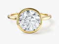 Round Bezel Solitaire Moissanite Engagement Ring (3.00 CT)