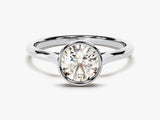 Round Bezel Solitaire Diamond Engagement Ring (1.00 CT)