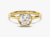 Round Bezel Solitaire Moissanite Engagement Ring (1.00 CT)