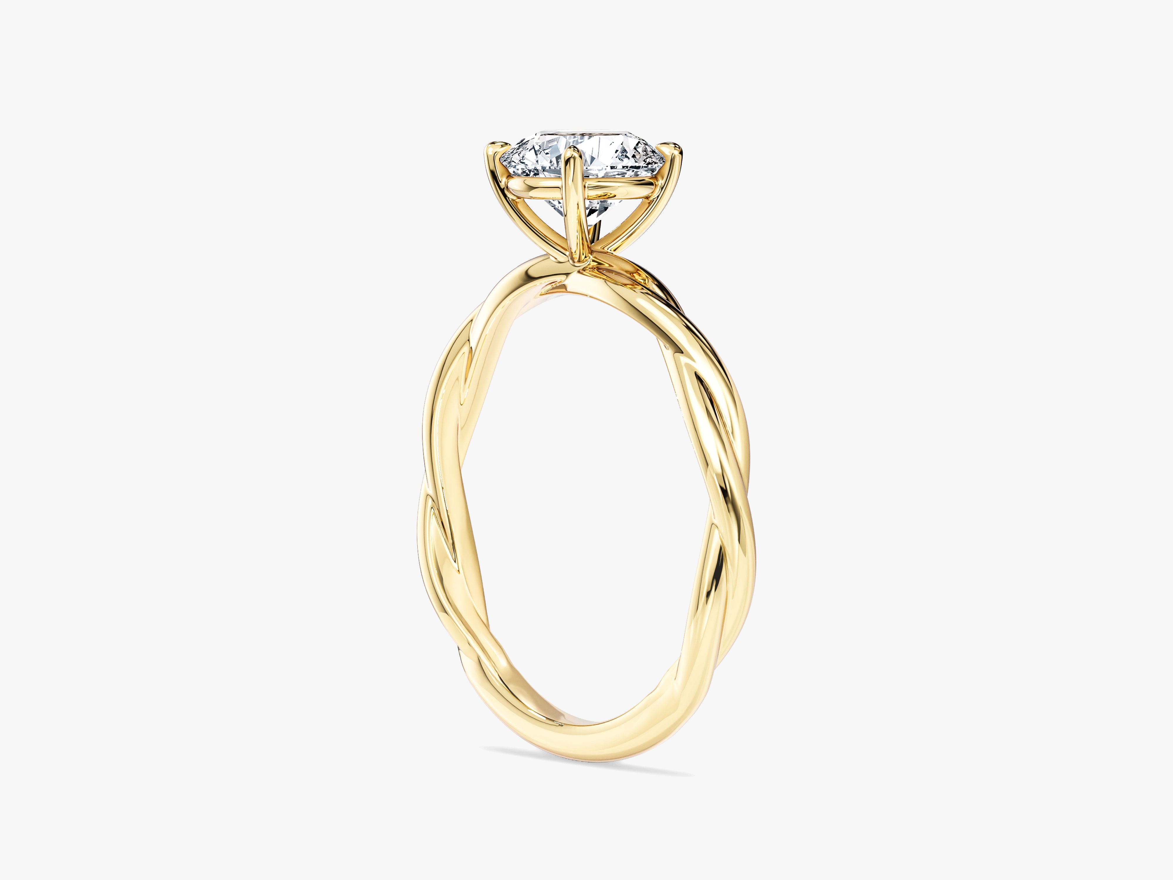 Twisted Solitaire Moissanite Engagement Ring (1.00 CT)