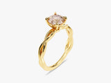 Twisted Round Cut Peach Morganite Engagement Ring