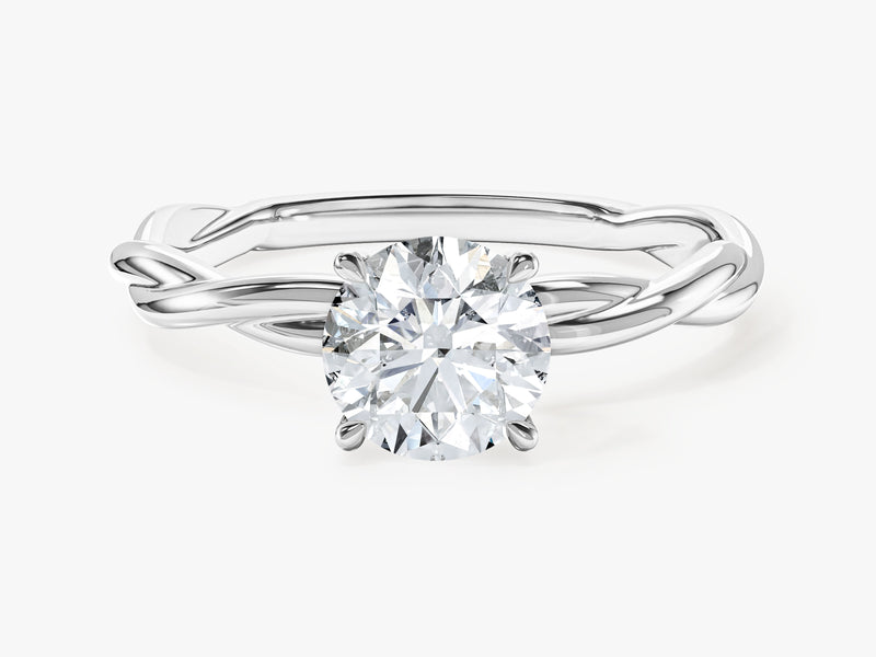 Twisted Solitaire Moissanite Engagement Ring (1.00 CT)
