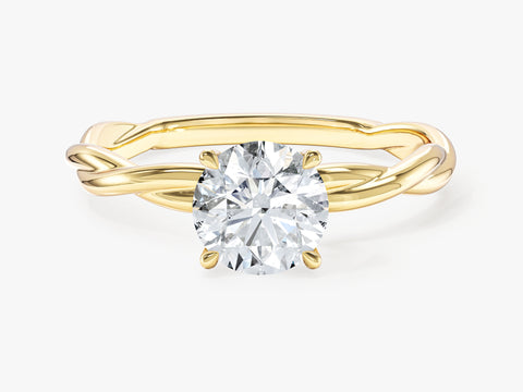 Twisted Solitaire Moissanite Engagement Ring (1.00 CT)