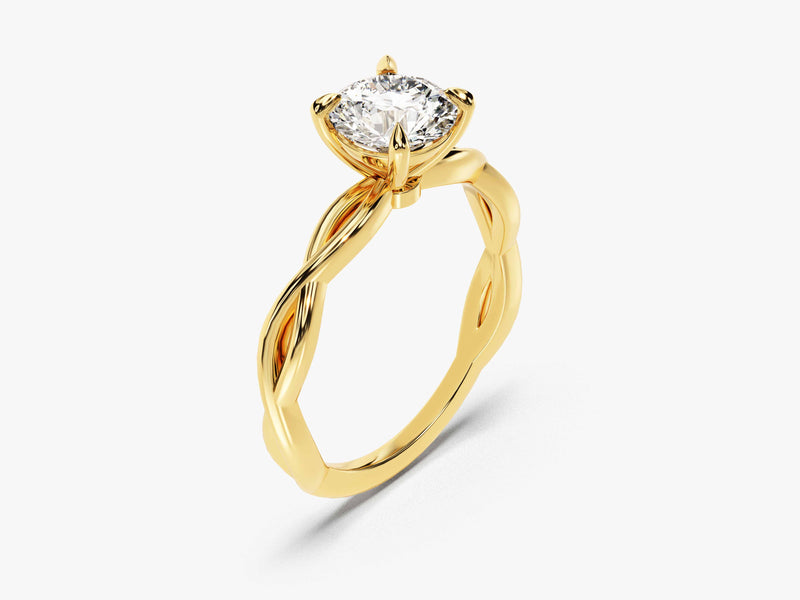 Twisted Solitaire Moissanite Engagement Ring (1.00 CT)