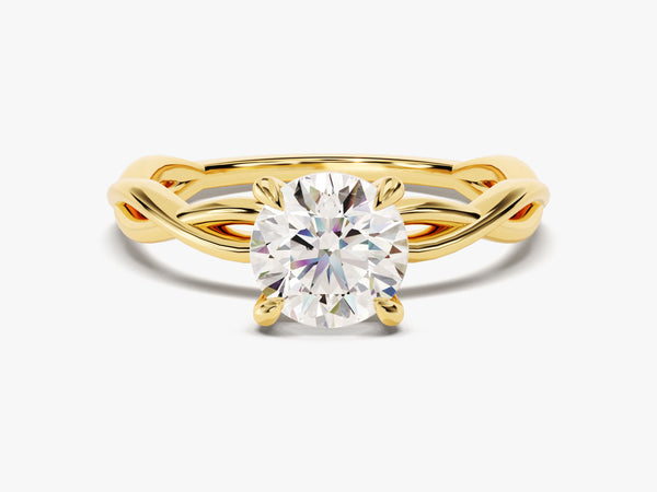 Twisted Solitaire Moissanite Engagement Ring (1.00 CT)