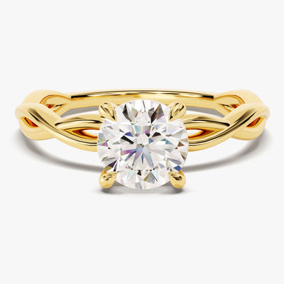 Twisted Solitaire Diamond Engagement Ring (1.00 CT)
